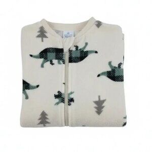 Pekkle Dino Fleece 2-Way Zip Footed Pajamas